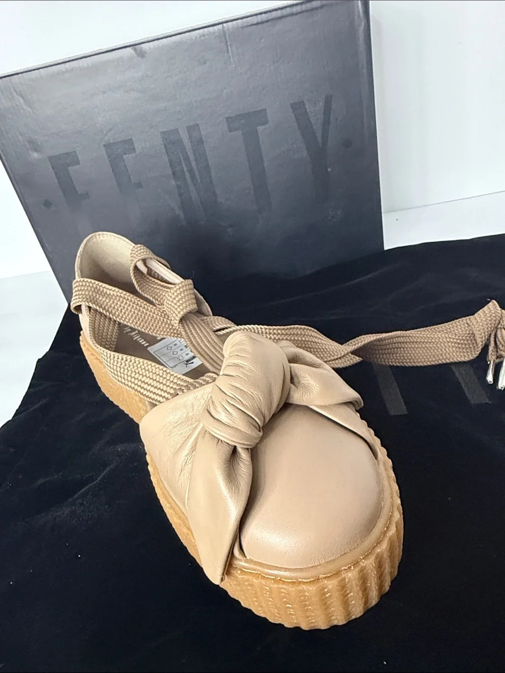 Rhianna Fenty Women’s Tan Platform Knot Espadrille